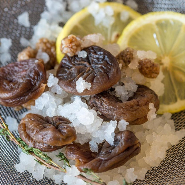 Grains de kéfir de fruits, figues et rondelles de citron