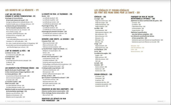 Sommaire du livre Pains complets et céréales anciennes 2/2