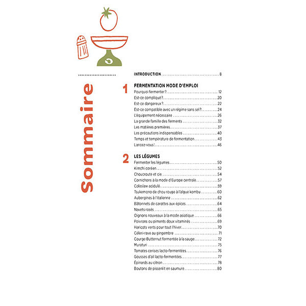 Sommaire du livre Aliments fermenté aliments santé