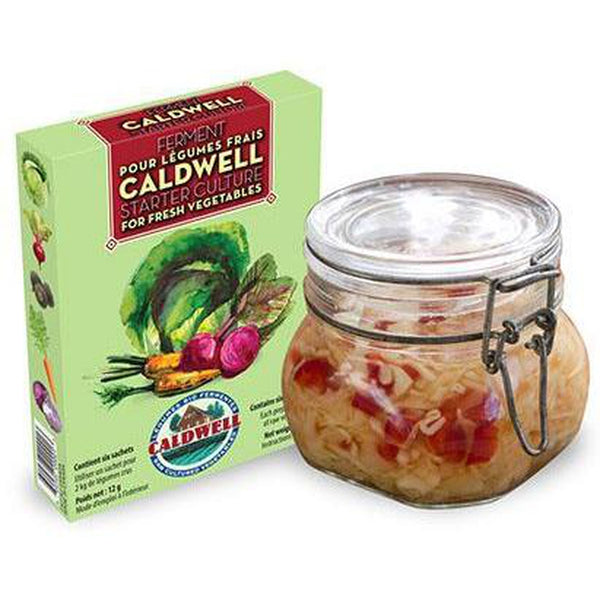Légumes fermentés avec boite de ferments caldwell