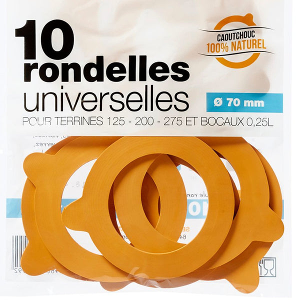 Rondelles orange caoutchouc Le Parfait 70mm