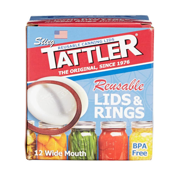 Tattler Lot de 12 couvercles réutilisables à large ouverture Tattler Lot de 12 couvercles réutilisables à large ouverture