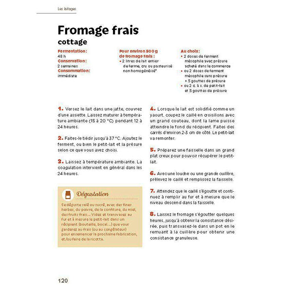 Recette fromage frais du livre Aliments fermenté aliments santé Marie-Claire Frédéric