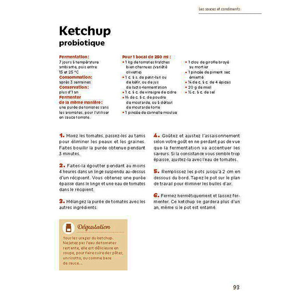 Recette ketchup du livre Aliments fermenté aliments santé Marie-Claire Frédéric